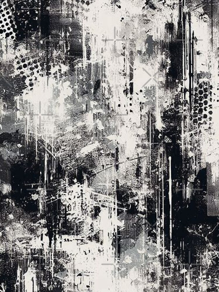 Grungy Black Abstract by Myra365Art