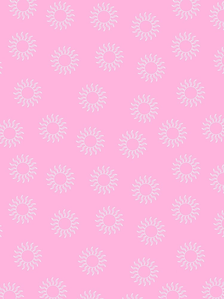 Cream Swirling Suns on Light Pink Background by Hanna McCown