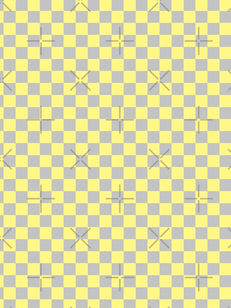 Yellow and Gray color Checker Checkerboard Minimalist Backdrop Pattern by MarzStudio