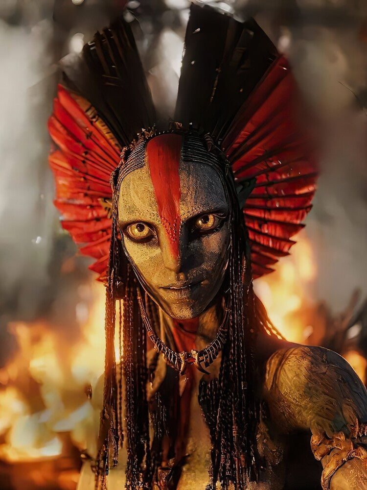 Fire Tribal Warrior Eyes – Fantasy Sci-Fi Character Art | Classic T-Shirt by PatriciaR8