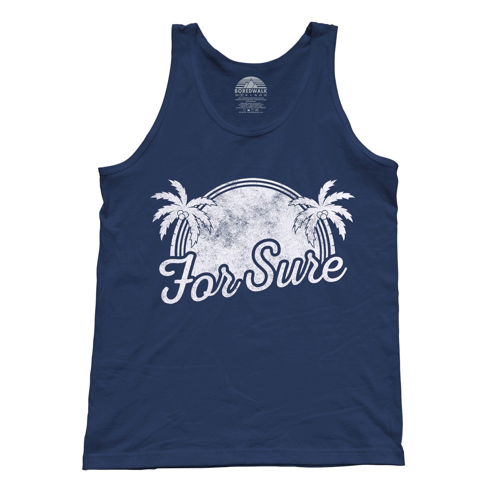 Unisex For Sure Tank Top - LA California Beach Vacation Palm Trees