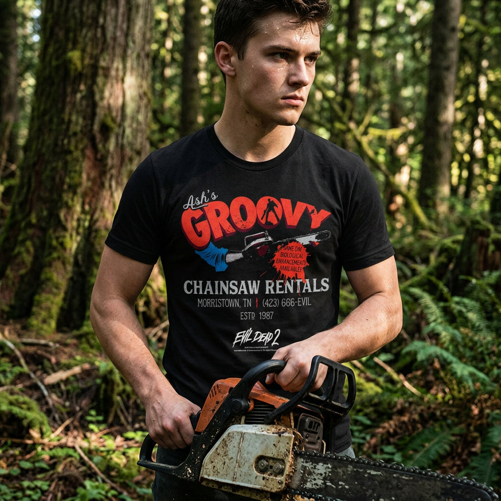 Ashs Groovy Chainsaw Rentals Men's T Shirt