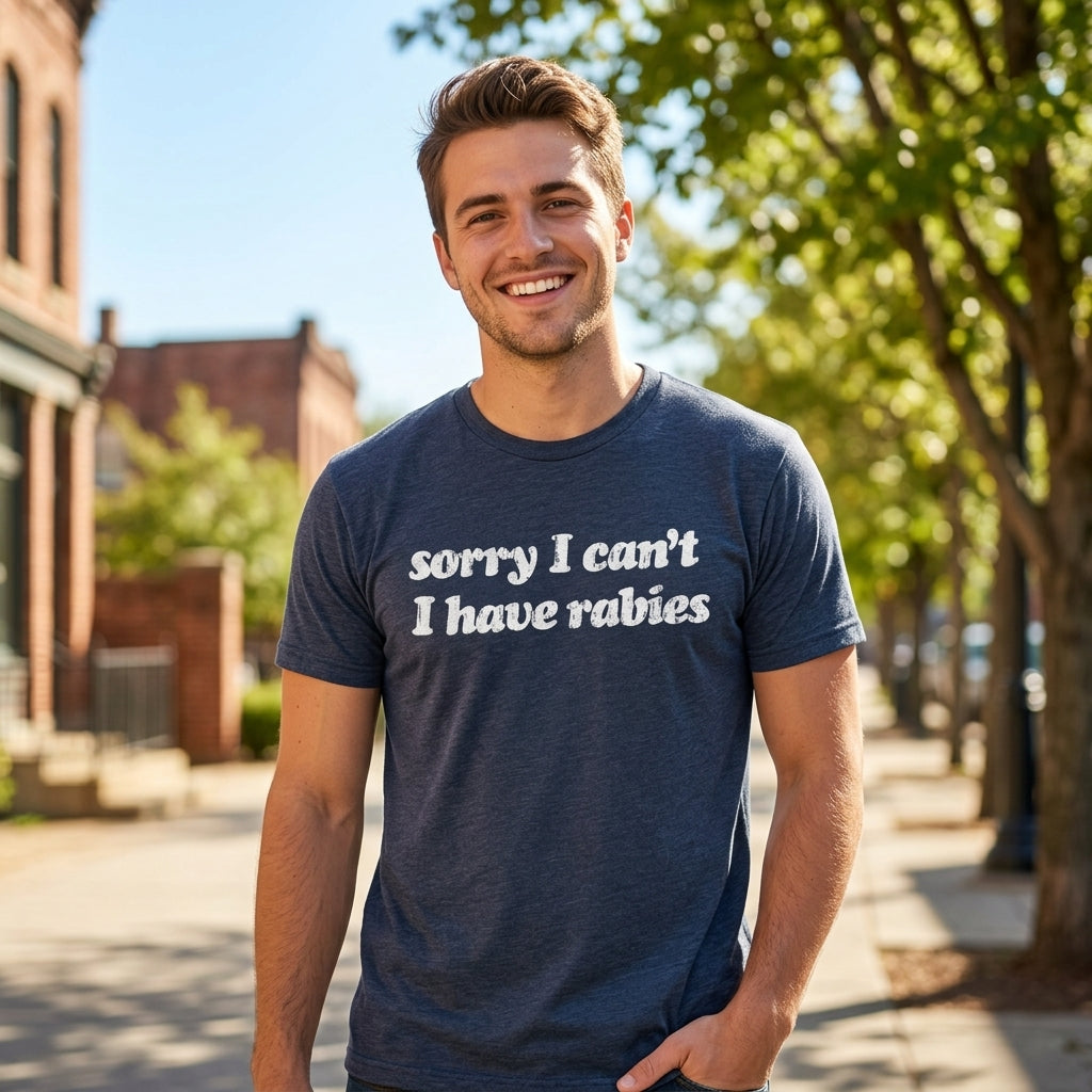 Sorry I Cant Have Rabies Men's T Shirt