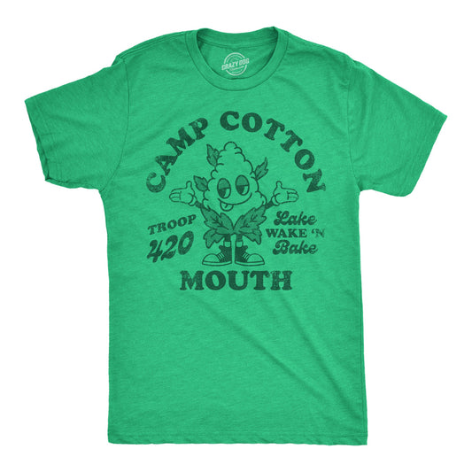 Funny Weed Shirts Men, Cannabis Smokers Shirts, Joke High T-Shirt, Camp Cotton Mouth, 420, Ganja Marijuana Shirts For Guys, Southern Shirts