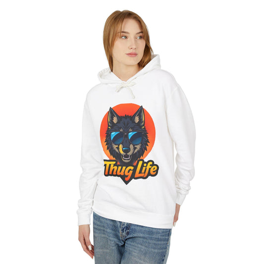 Thug Life Wolf Hoodie Funny Gangster Pet Hoodie Hip Hop Animal Hoodie Streetwear Lover Gift Cool Rap Style Animal Graphic Hoodie Urban