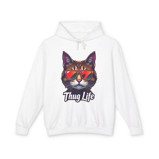 Thug Life Cat Hoodie Funny Gangster Pet Hoodie Hip Hop Animal Hoodie Streetwear Lover Gift Cool Rap Style Animal Graphic Hoodie Urban