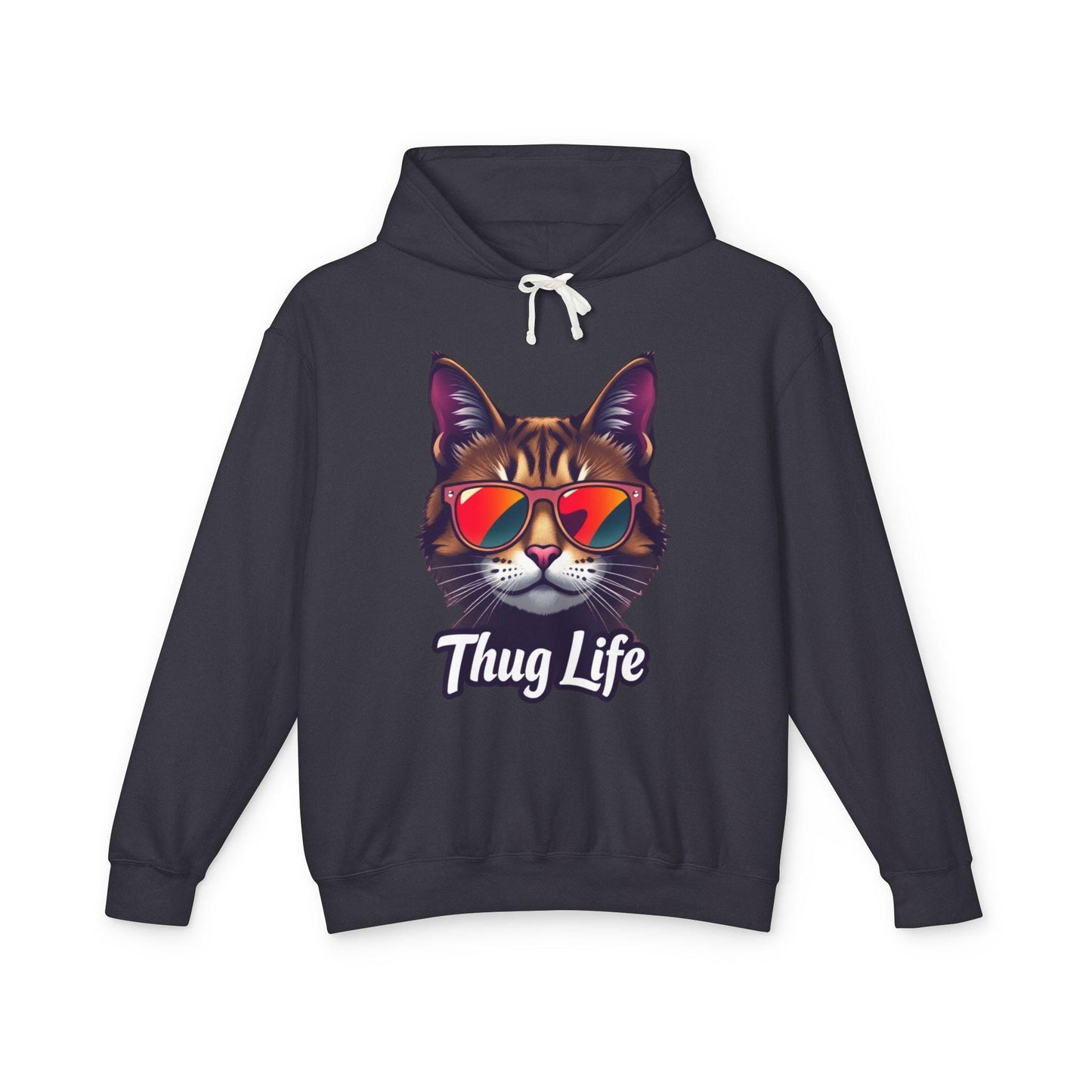 Thug Life Cat Hoodie Funny Gangster Pet Hoodie Hip Hop Animal Hoodie Streetwear Lover Gift Cool Rap Style Animal Graphic Hoodie Urban