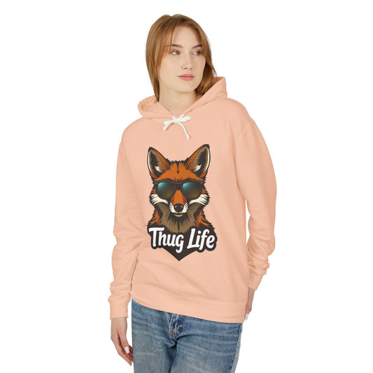 Thug Life Fox Hoodie Funny Gangster Pet Hoodie Hip Hop Animal Hoodie Streetwear Lover Gift Cool Rap Style Animal Graphic Hoodie Urban