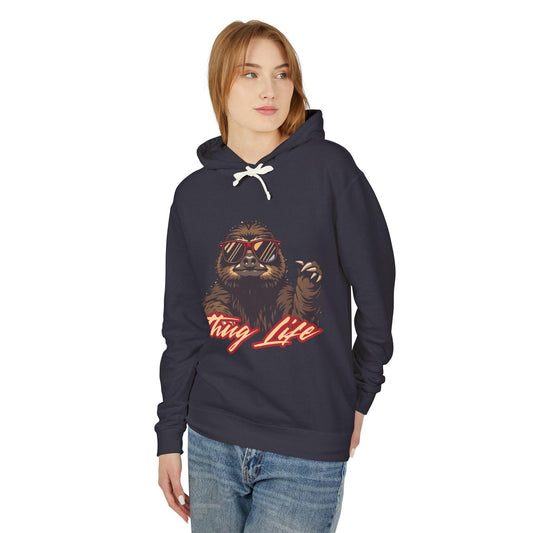 Thug Life Sloth Hoodie Funny Gangster Pet Hoodie Hip Hop Animal Hoodie Streetwear Lover Gift Cool Rap Style Animal Graphic Hoodie Urban