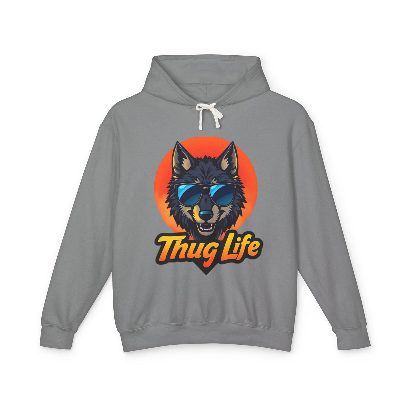 Thug Life Wolf Hoodie Funny Gangster Pet Hoodie Hip Hop Animal Hoodie Streetwear Lover Gift Cool Rap Style Animal Graphic Hoodie Urban