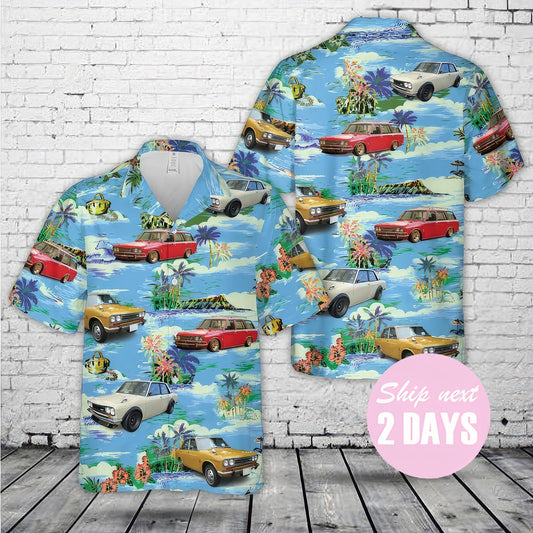 Datsun 510 Hawaiian Shirt, Classic Car Hawaiian Shirt, Gift for Car Lovers, Hawaiian Shirt For Men, Dad Husband Gifts