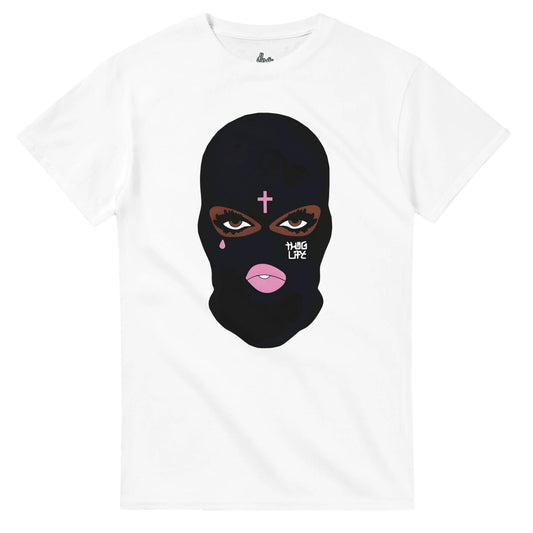 Ski mask, Thug Life, Pink Lips, Sexy Girl, Fantasy Art, Black Mask, Fashion Accessory, Heavyweight Unisex Crewneck T-shirt