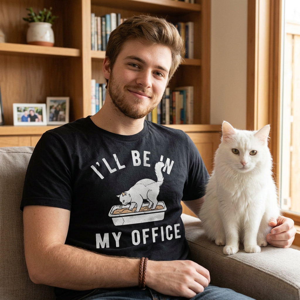 Ill Be In My Office Cat Litterbox Men's T Shirt