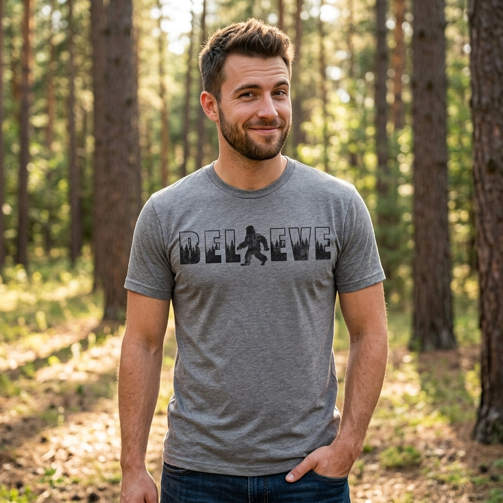 Believe Bigfoot Men's T Shirt