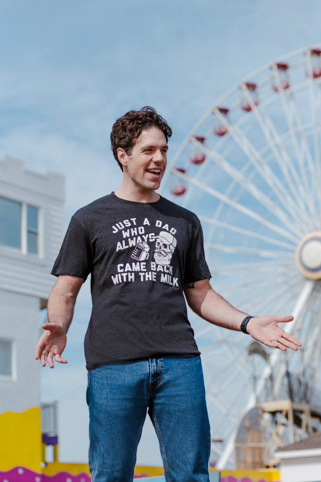 Just A Dad Who Always Came Back With The Milk Men's T Shirt