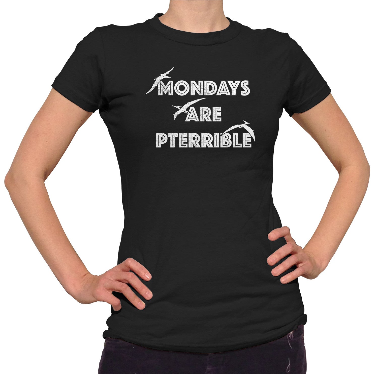 Women's Mondays Are Pterrible T-Shirt - Funny Dinosaur Shirt