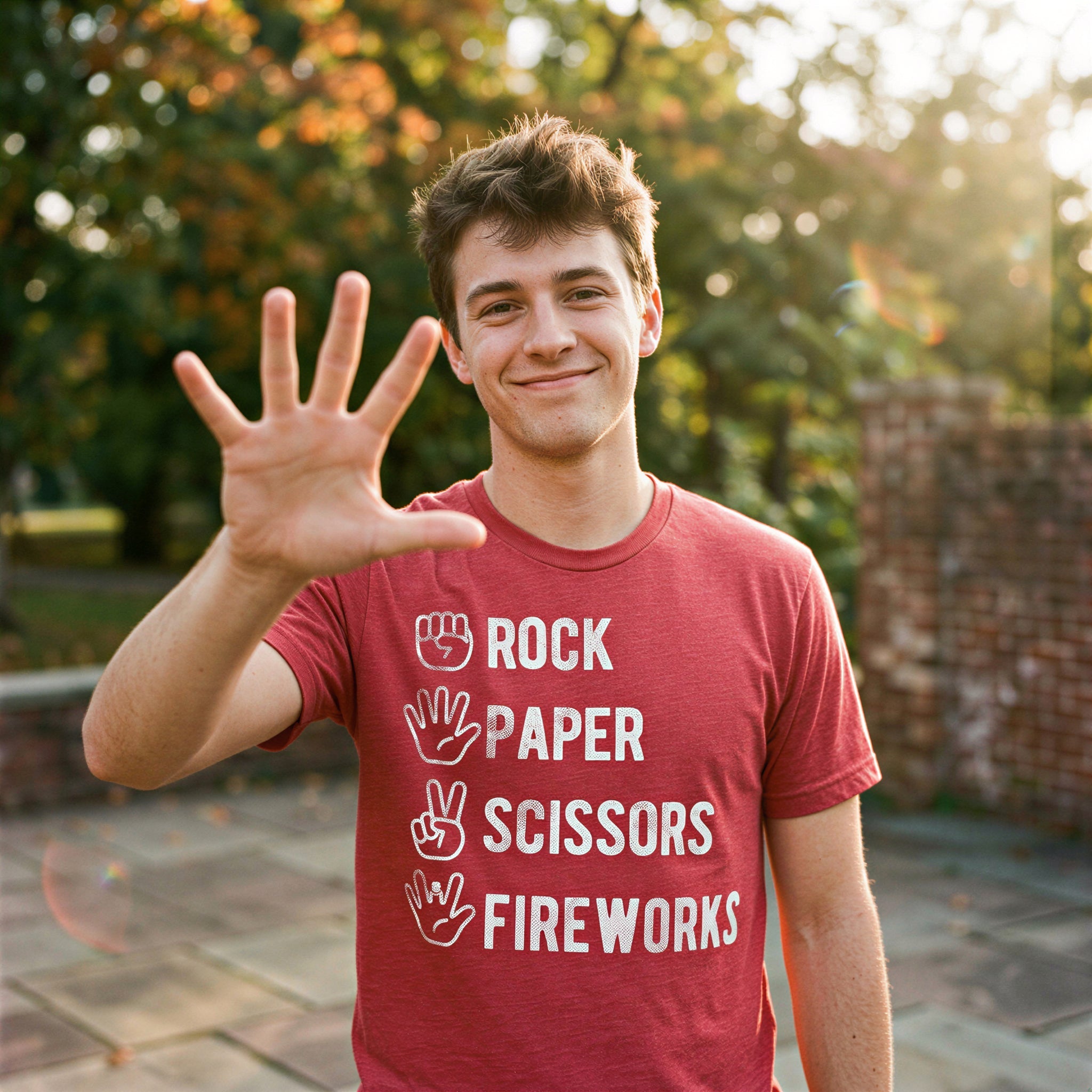 Rock Paper Scissors Fireworks Men's T Shirt