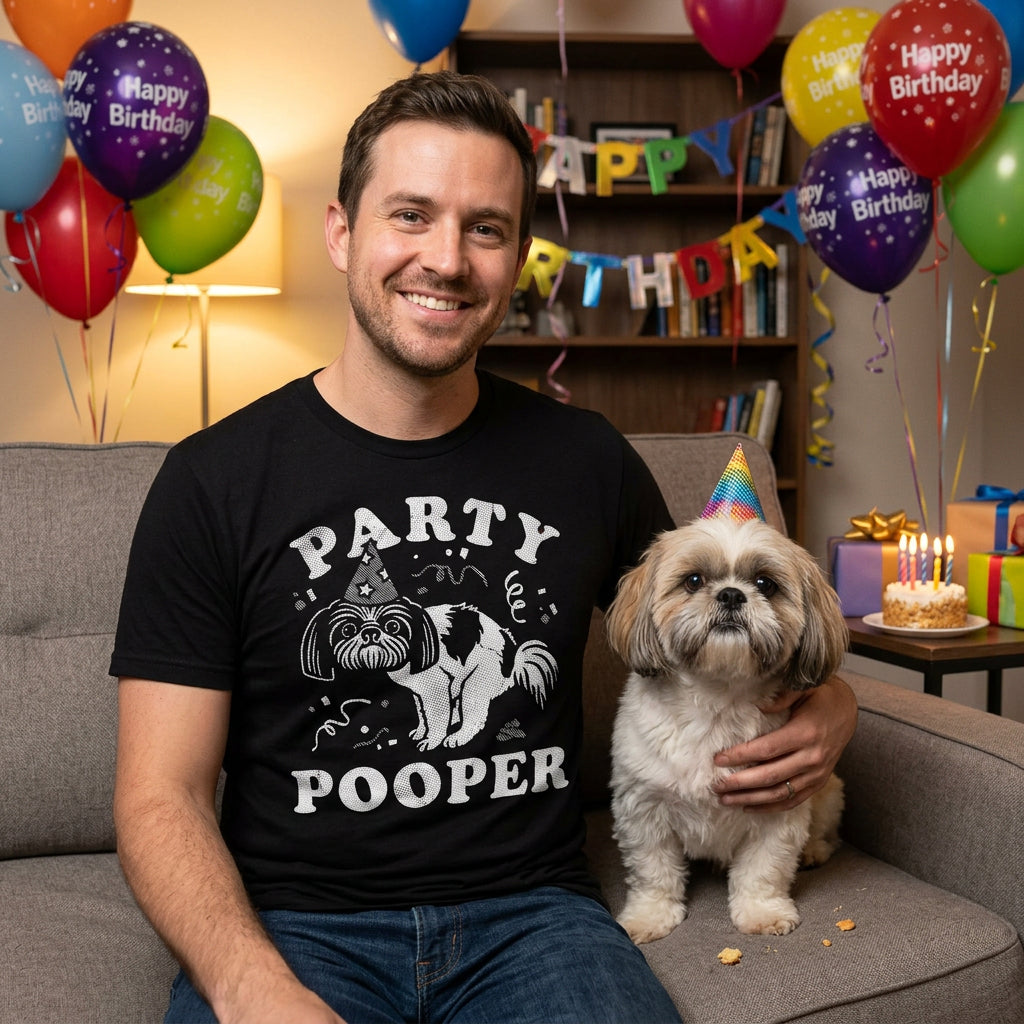Party Pooper Dog Men's T Shirt