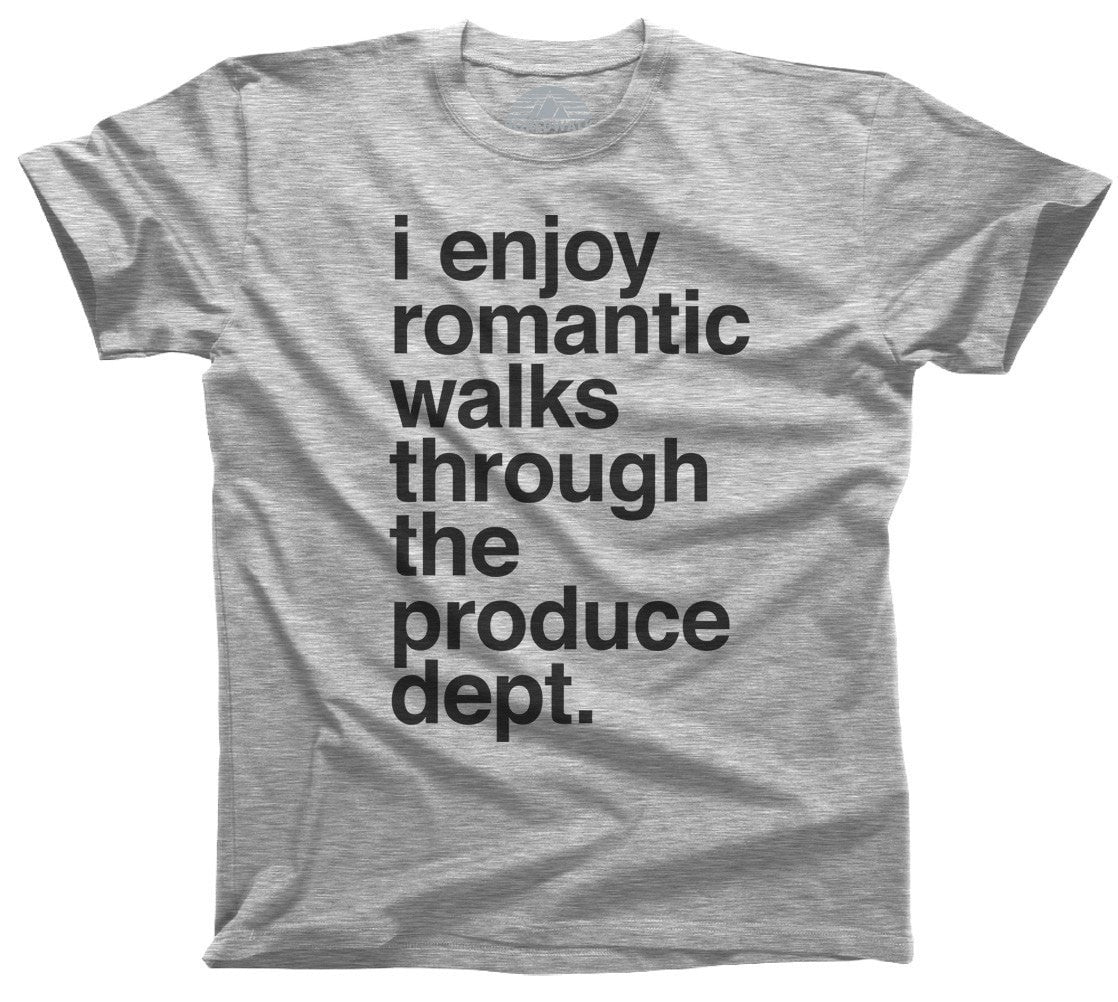 Men's I Enjoy Romantic Walks Through the Produce Department T-Shirt Foodie Vegan Vegetarian