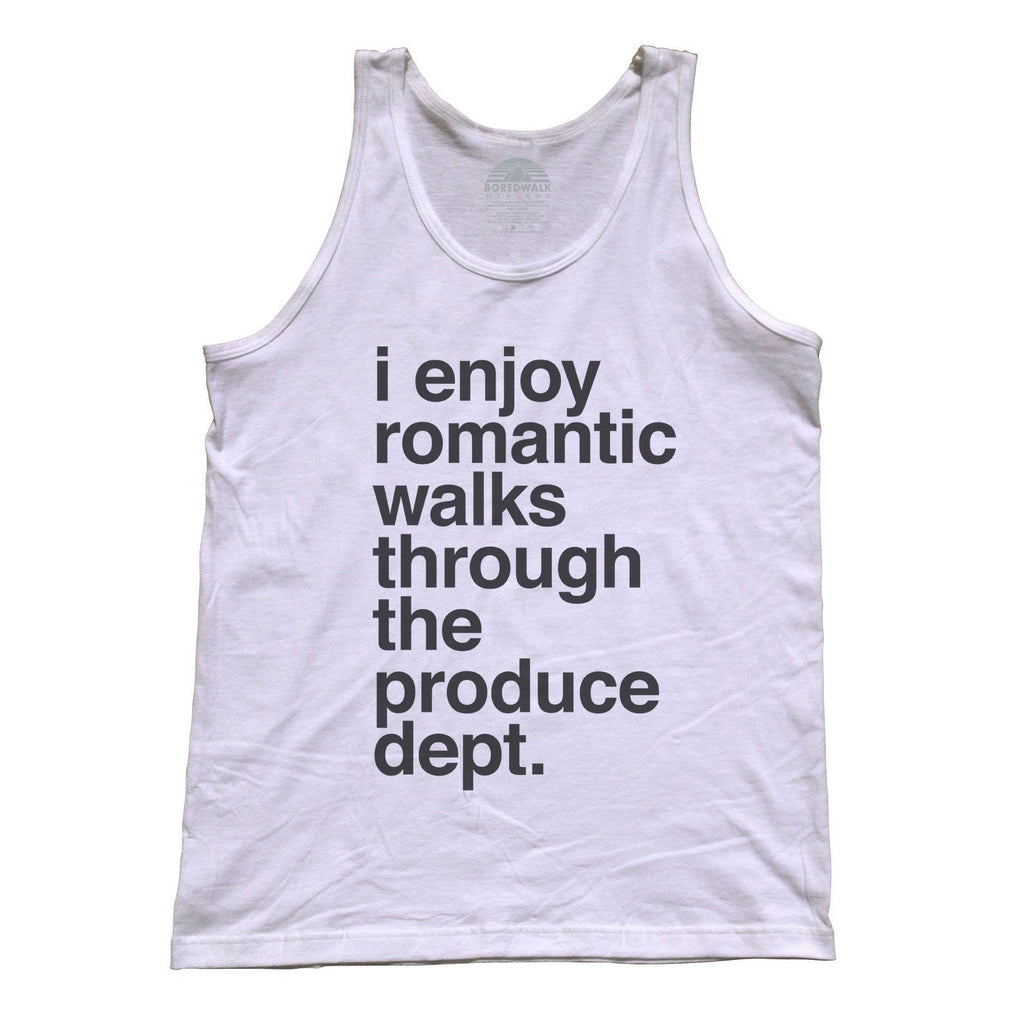 Unisex I Enjoy Romantic Walks Through the Produce Department Tank Top - Foodie Vegan Vegetarian