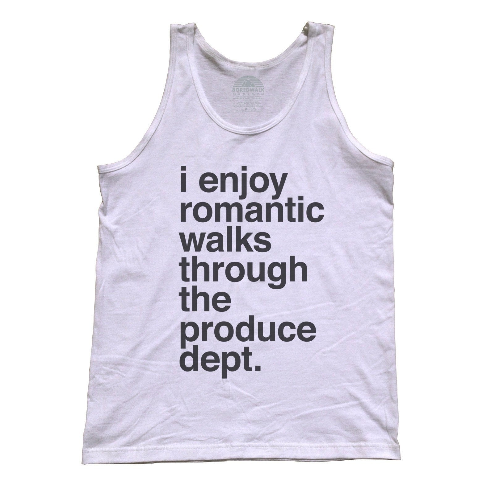 Unisex I Enjoy Romantic Walks Through the Produce Department Tank Top - Foodie Vegan Vegetarian