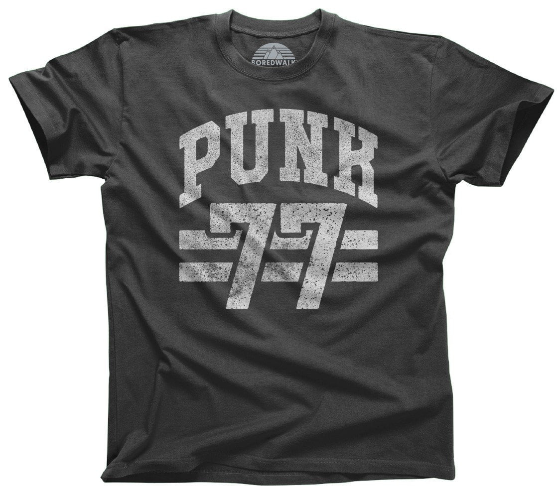 Men's Punk 77 T-Shirt Alternative 90s Music Punk Grunge Rock and Roll