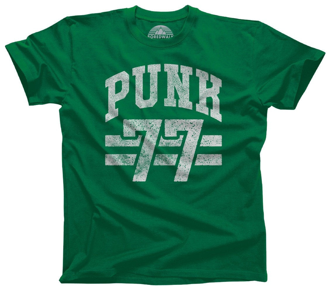 Men's Punk 77 T-Shirt Alternative 90s Music Punk Grunge Rock and Roll