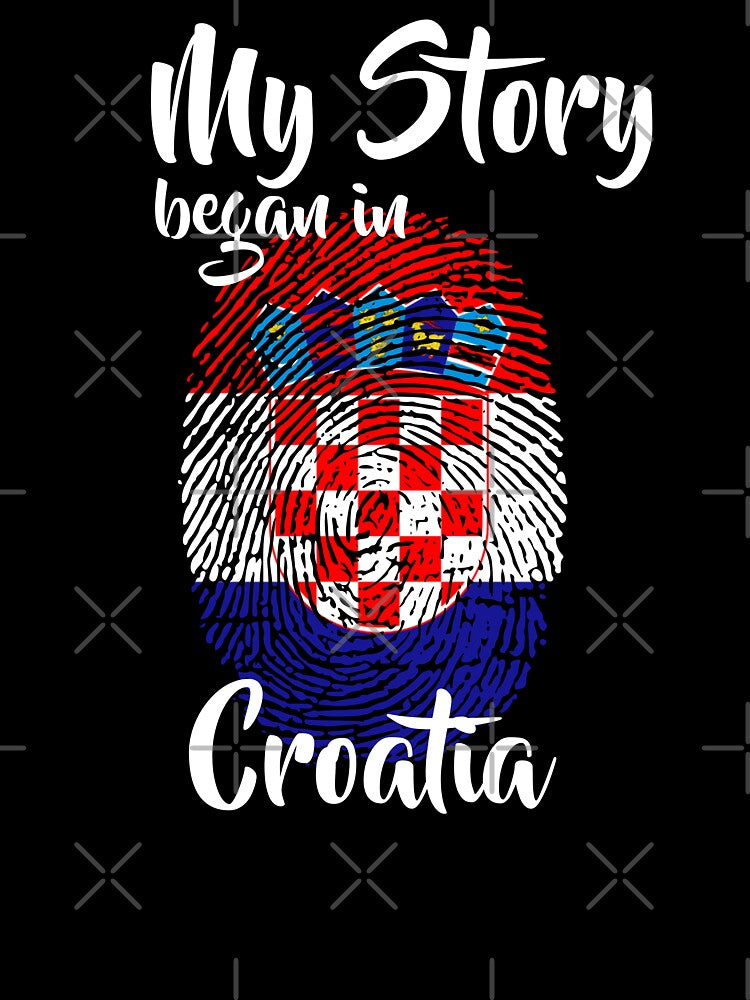 My story began in Croatia Flag Fingerprint DNA Croatian by PartyShirts1