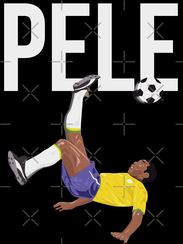 Bicycle Kick - Pele - SOCCER FOOTBALL - BRAZIL - WHITE TEXT by AMGraphicStudio