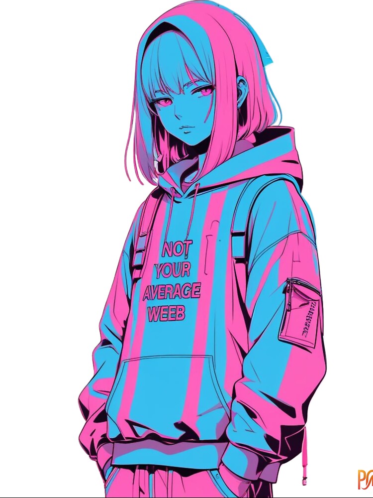 Minimalist anime character  with glitch effect by WovennDesigns