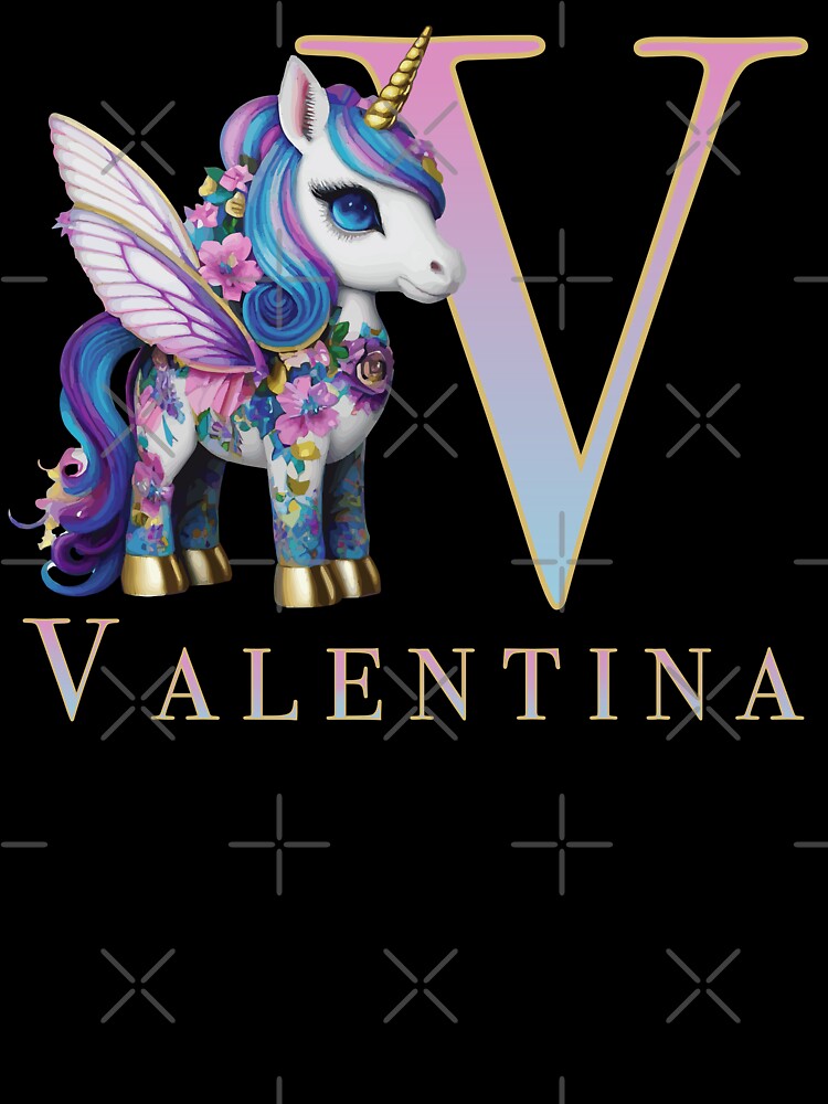 Valentina name with a cute unicorn by Lubellebubble20