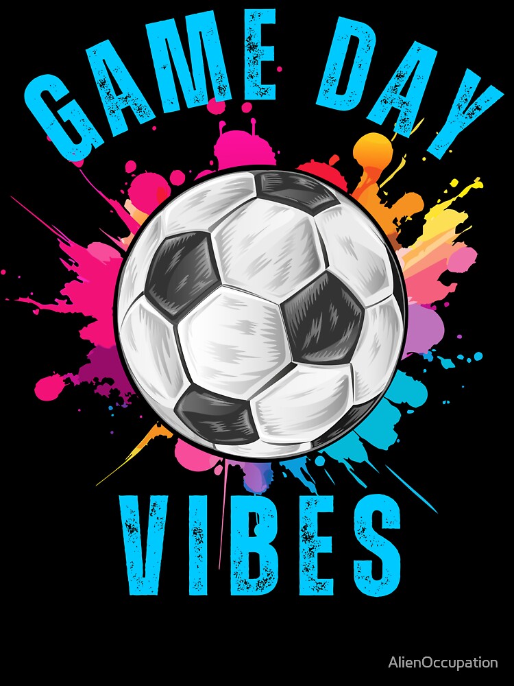 Colorful Paint Splatter Soccer Game Day Vibes by AlienOccupation