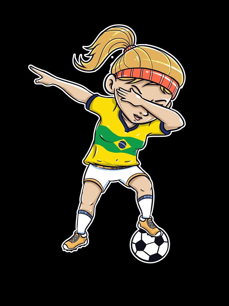 Dabbing Soccer Player Funny Brazil Fan product girl by Pummli