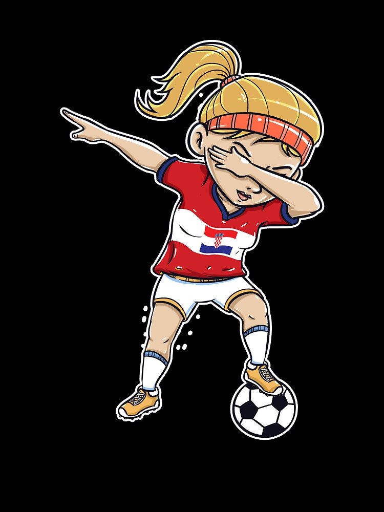 Dabbing Soccer Player Funny Croatia Fan product girl by Pummli