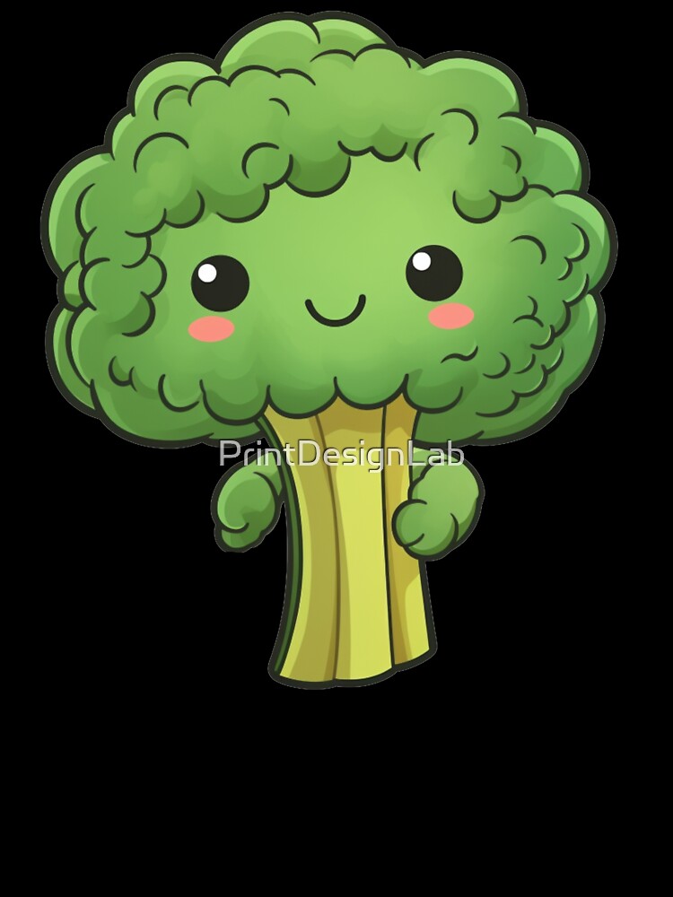 Sweet and Simple Broccoli, cute simple broccoli by PrintDesignLab