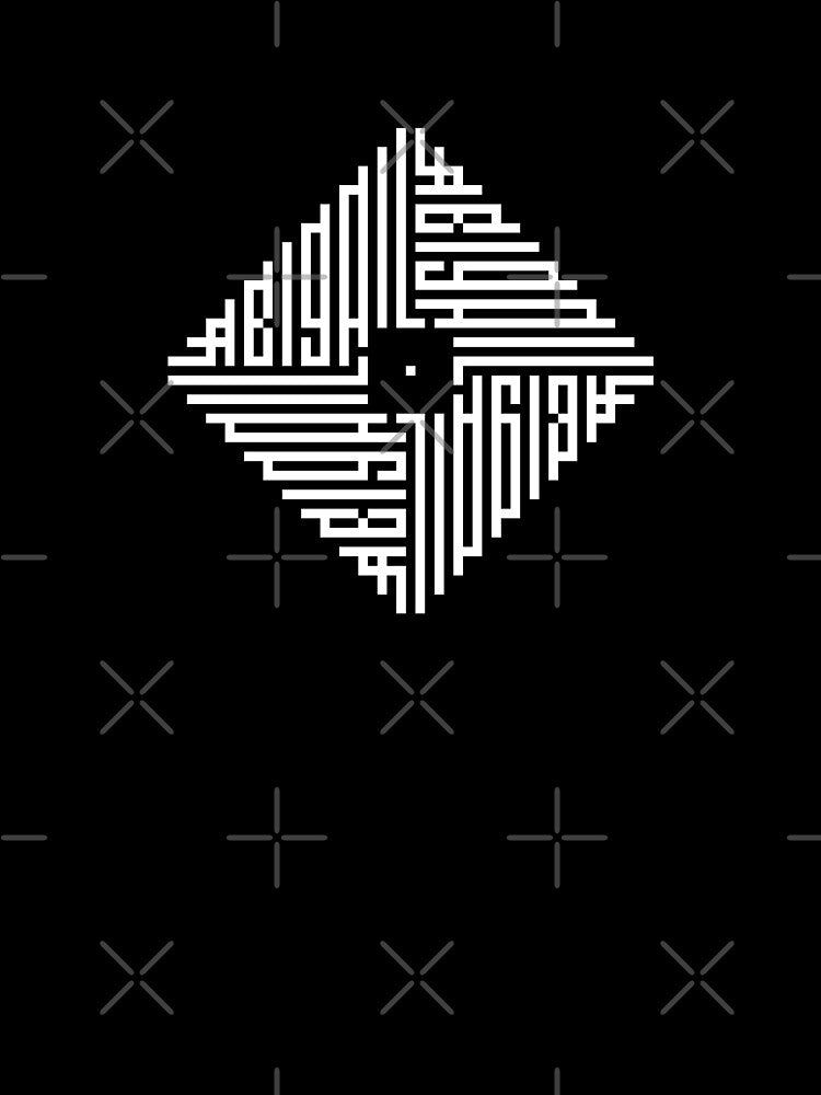 ABIGAIL | White  | Modern Geometric Kufi Calligraphy | From Name to Art by FOR YOUR NAME