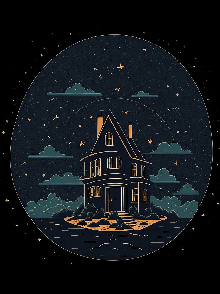 Simple House Doodle At Night by hassanjnoub
