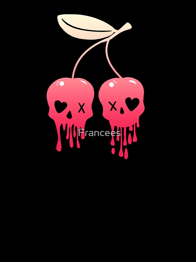 Cherries Skull Pastel Goth by Fran Fryberg
