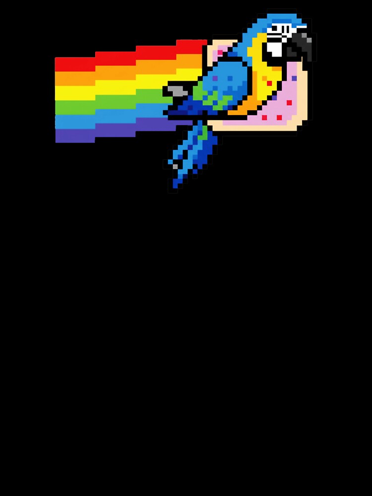 Pixel Rainbow Bird Retro 8 Bit Flying Parrot by JEFDodsonArt