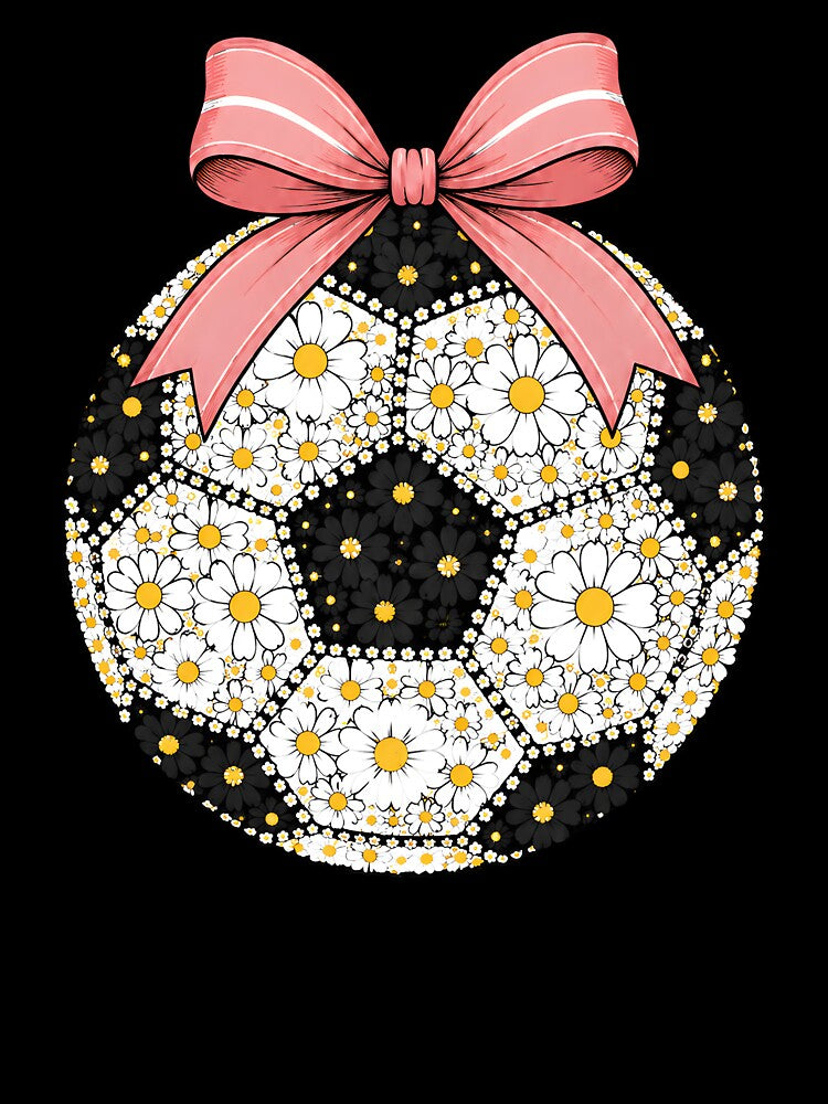 Floral Soccer Ball Pink Bow by GenesixDesign