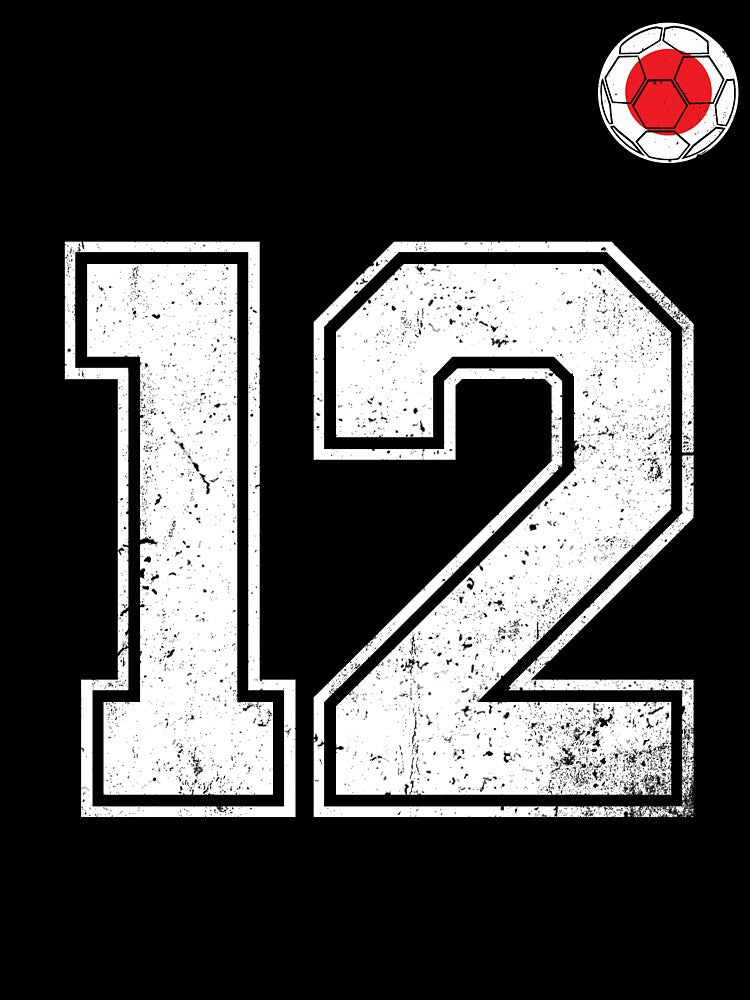Japan Soccer Number 12 Vintage Sports Fan by LiviuGligoros