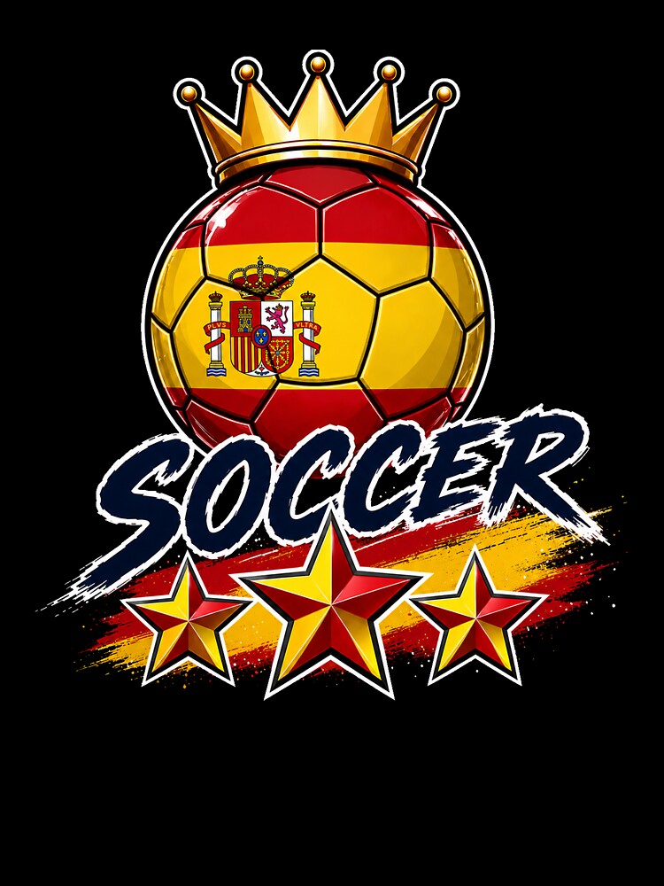 Spain Flag Crowned Soccer Ball by QuiteOrbit