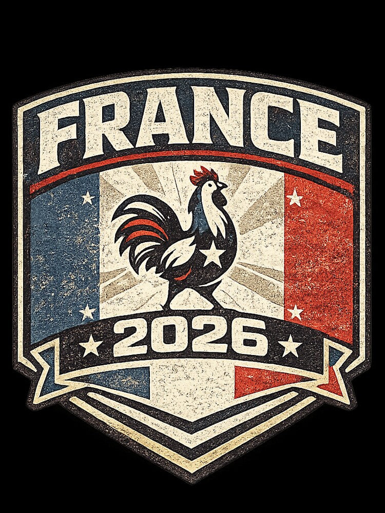 France 2026 Vintage Rooster Badge T-Shirt by ArthUpscale