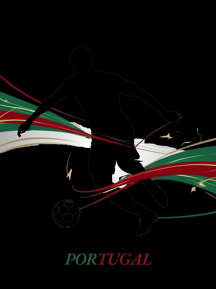 Dynamic Portugal Soccer Player Silhouette Graphic by PMTaurus