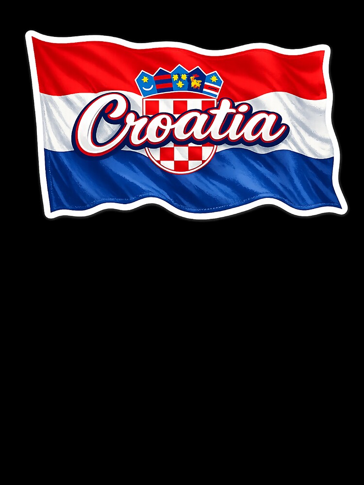 Croatia Waving Flag Typography – Croatian National Pride Design by GarnerSupplyCo