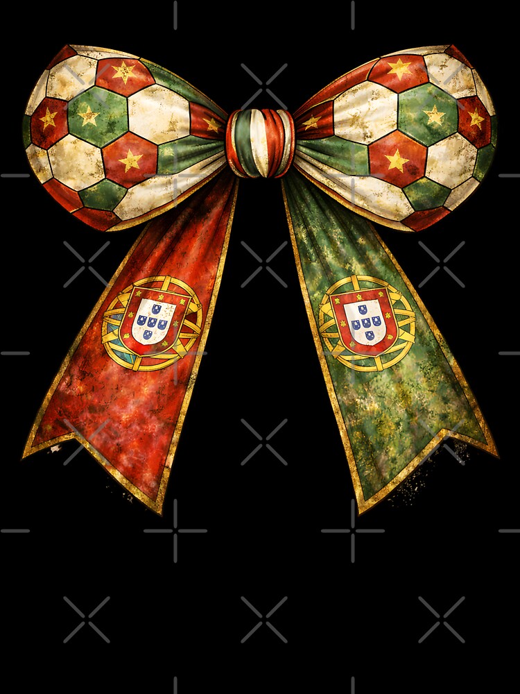 Patriotic Soccer Ball with Portugal Flag Bow – Soccer Fan Coquette Bow by MuniraWearify
