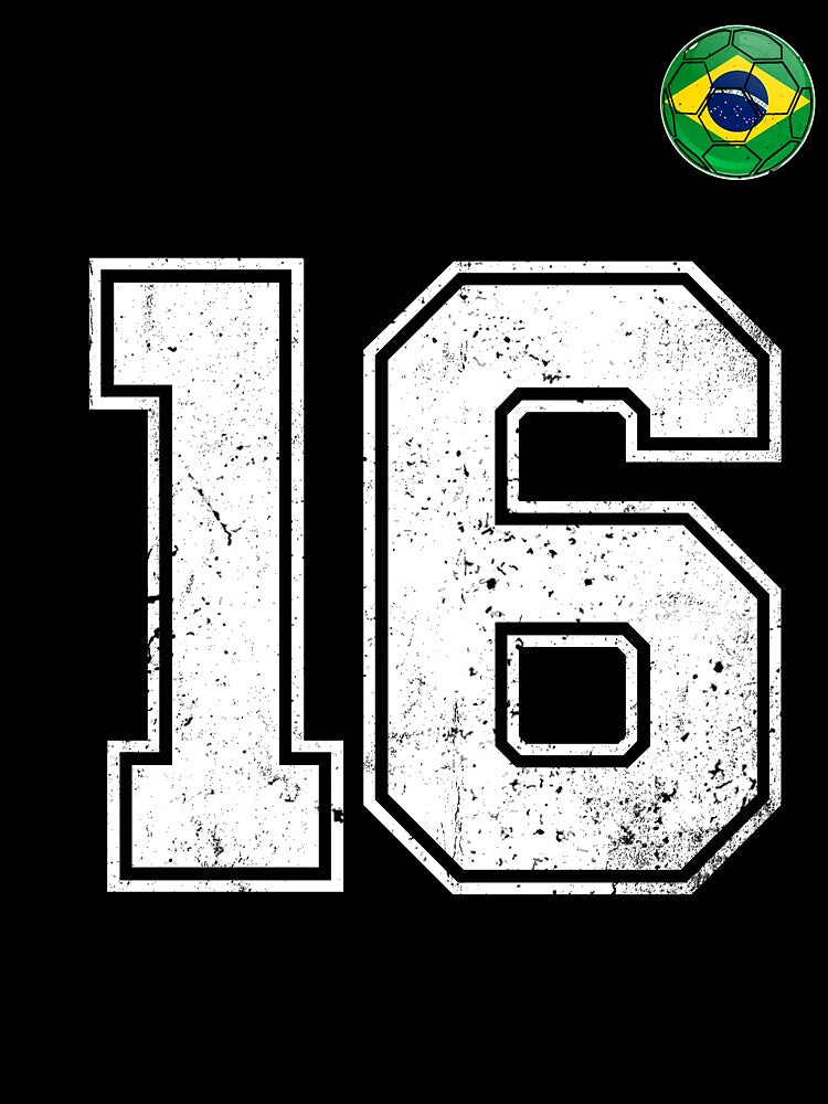 Number 16 Brazil Futbol Football Brazilian soccer Flag Jersey by RoyesButler