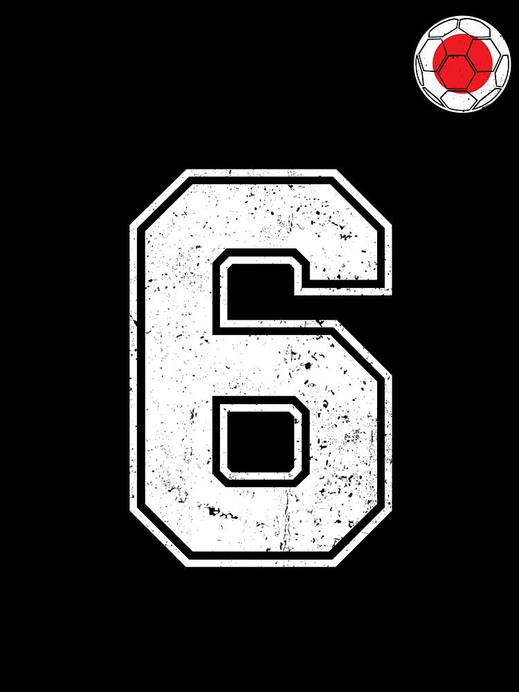 Japan Soccer Number 6 Vintage Sports Fan by LiviuGligoros