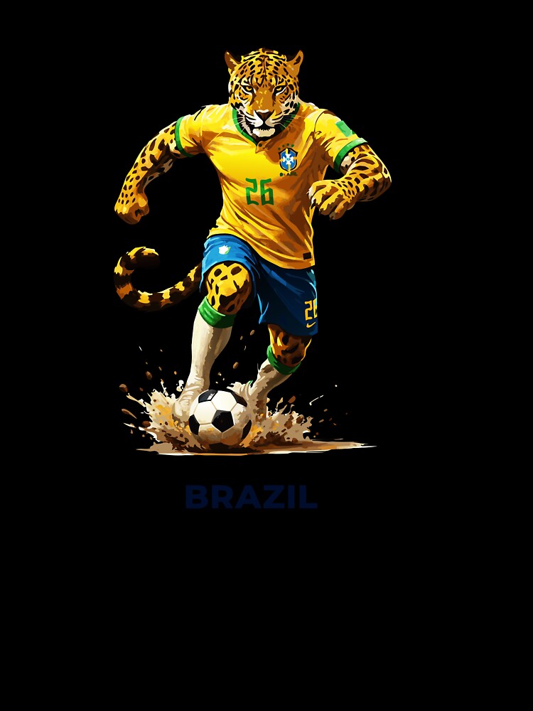 Brazil Soccer Mascot Jaguar National Team Football 2026 Art by Cipher & Soul