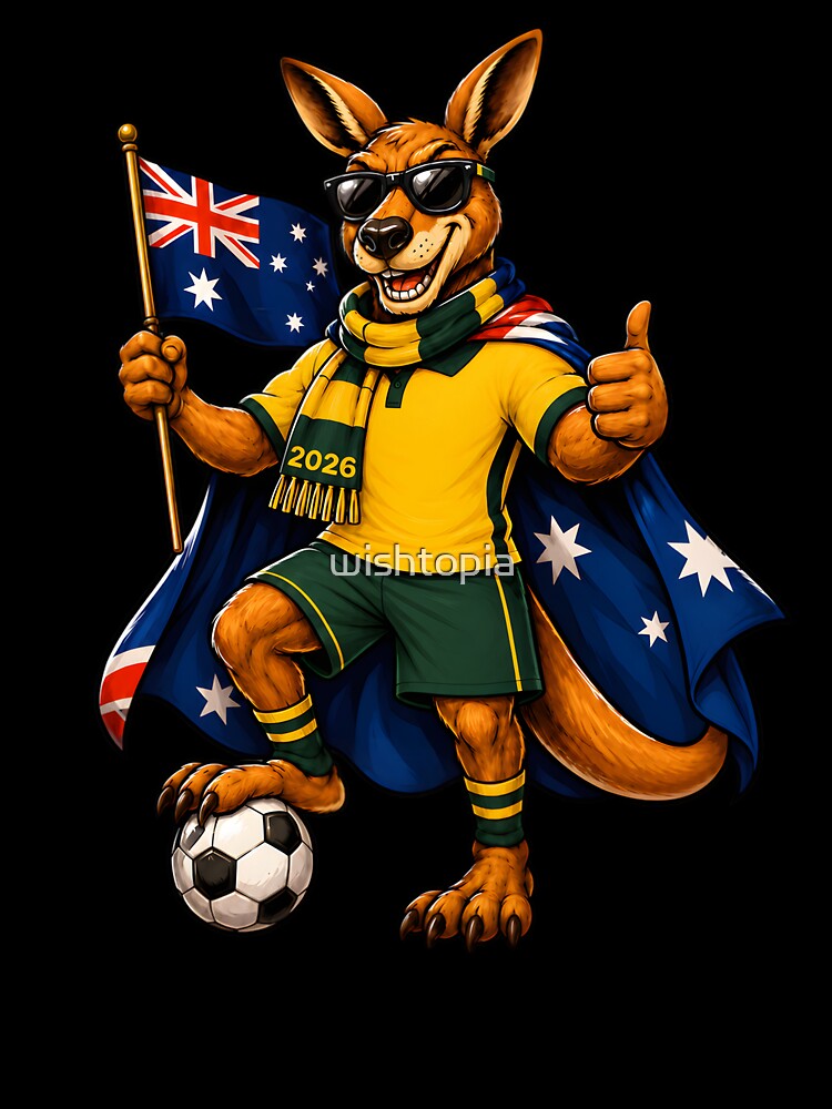 Australia Kangaroo Soccer Ball Football Aussie Supporter 2026 by wishtopia